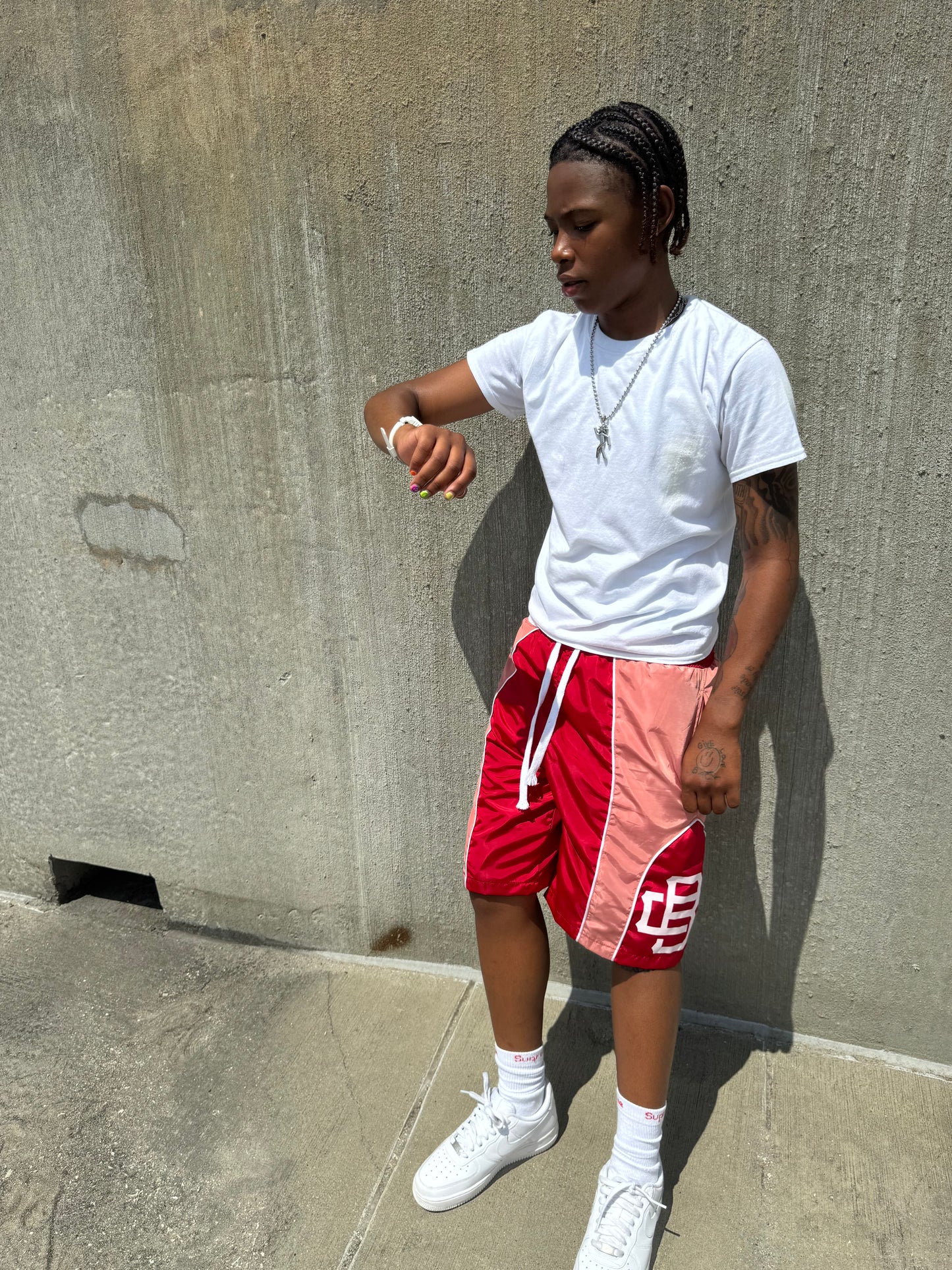 BeautifulDisaster Nylon Flow Shorts🌐 - Red